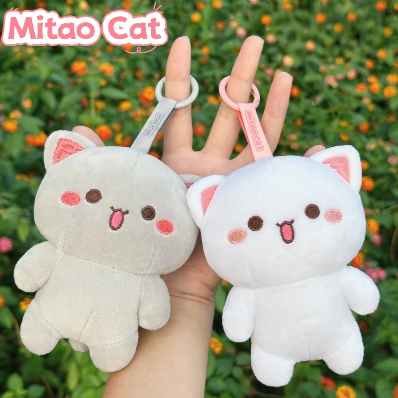 Original Mitao Cat And Hui Hui Plush Pendant Dolls Cute Cartoon Mini Doll Key Chain Backpack Plush Dolls Pendant Couple Gifts