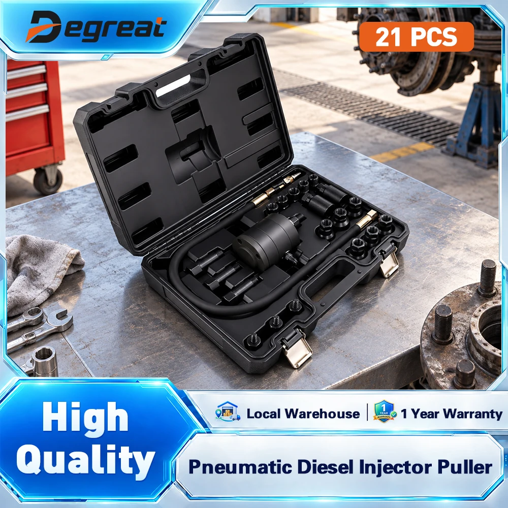 Image of Degreat Pneumatischer Diesel-Injektor-Abzieher mit Verschiedenen Adaptern zum Entfernen von Feststehenden Kraftstoffinjektoren in Dieselmotoren