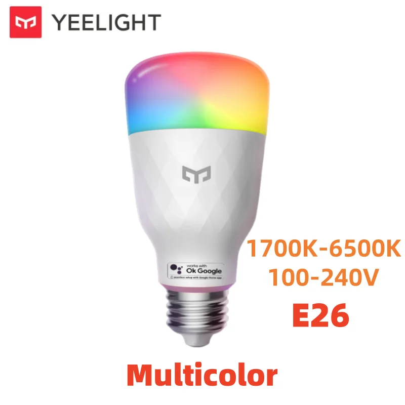 YEELIGHT Slimme LED-lamp Kleurrijk M2 Bluetooth-verbinding E26/E27 Dimbaar 1700K-6500K Spraakbesturing Compatibel met Google Home