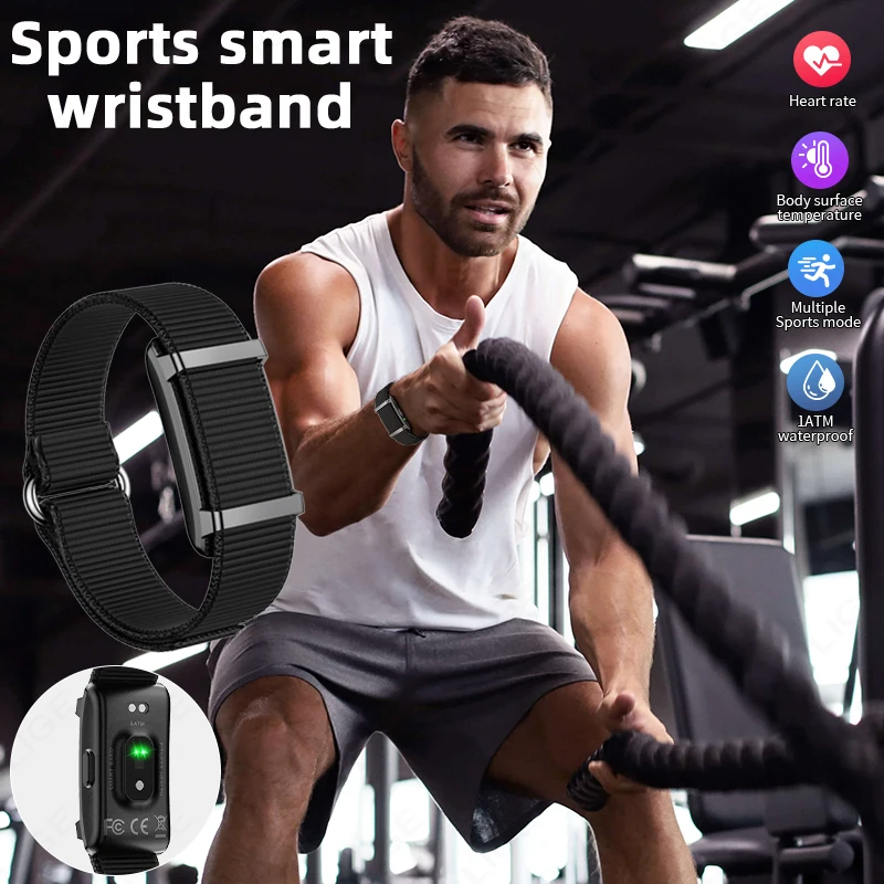 LIGE لا شاشة اللياقة البدنية سوار ذكي الرجال النساء الرياضة الفرقة ساعة مراقب معدل ضربات القلب 1ATM مقاوم للماء متعددة الوظائف معصمه