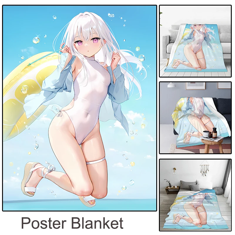 

Anime Room Decor Loli Poster Anti-Pilling Flannel Throw Blanket for Couch Custom Photo Blanket Super Soft Throw Blanket for Bed