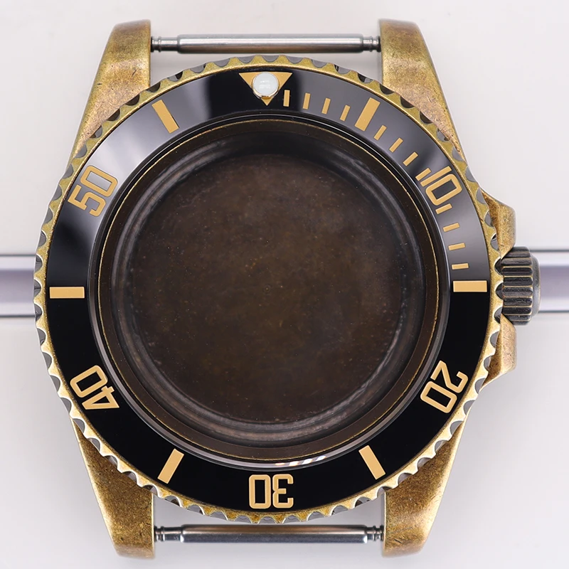 Bronze Retro 40mm Diving Watch Case Sapphire Glass For SUB NH35 NH36 NH34 NH38 NH70 Movement Fashion Waterproof Stainless Steel
