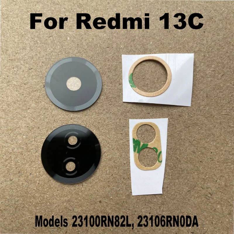 For Xiaomi Redmi 13C Back Camera Lens Rear Glass With Glue Sticker Adhesive Replacment