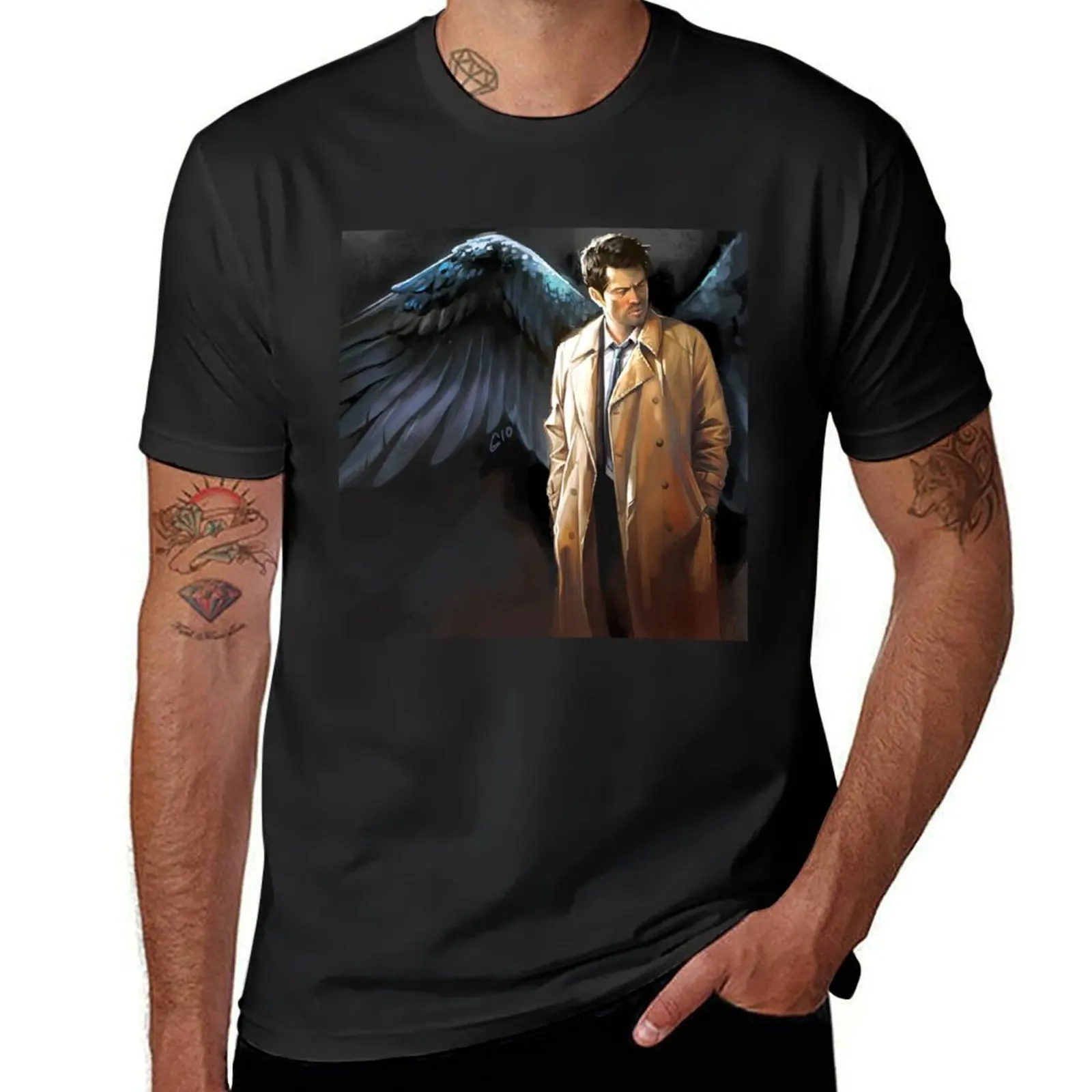 Castiel T-Shirt vintage clothes plain customizeds graphics t shirt for men