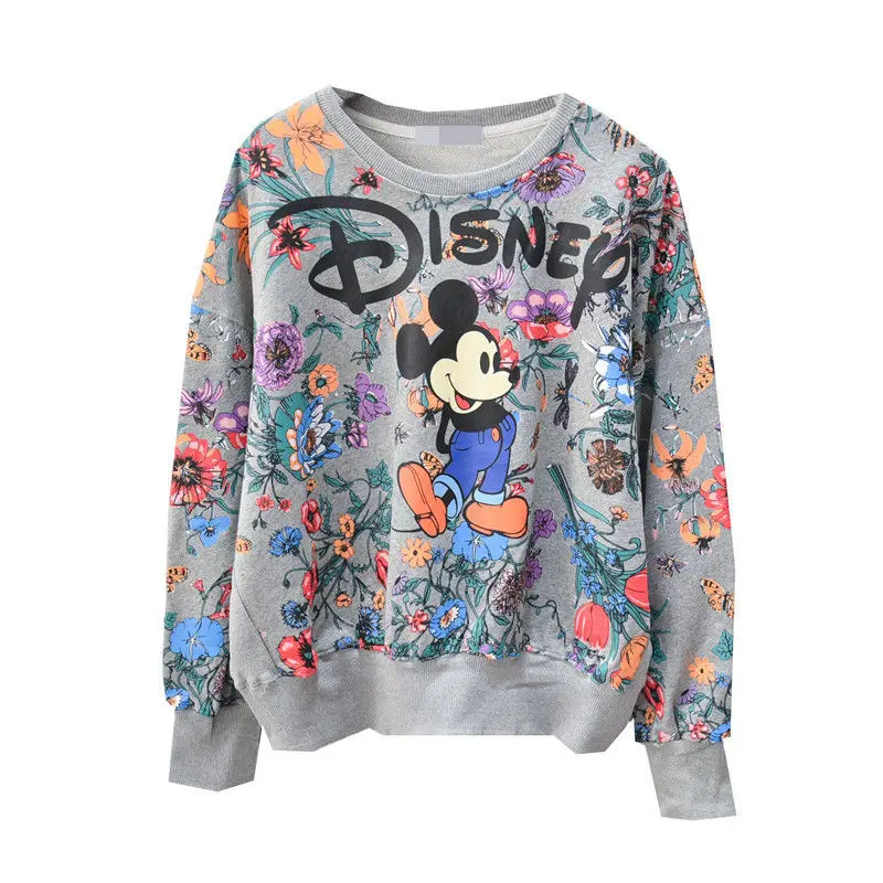 Mickey Print Women Hoodies Cartoon Korean Style Autumn Spring Sweatshirts Long Sleeve New Clothes Harajuku Hoodies Casual top