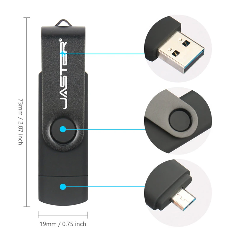 Mini 2 In 1 Multifunction OTG Micro USB 2.0 Flash Drive Free TYPE-C Adapters Pen Drive Memory Stick 64GB/32GB/16G U Disk