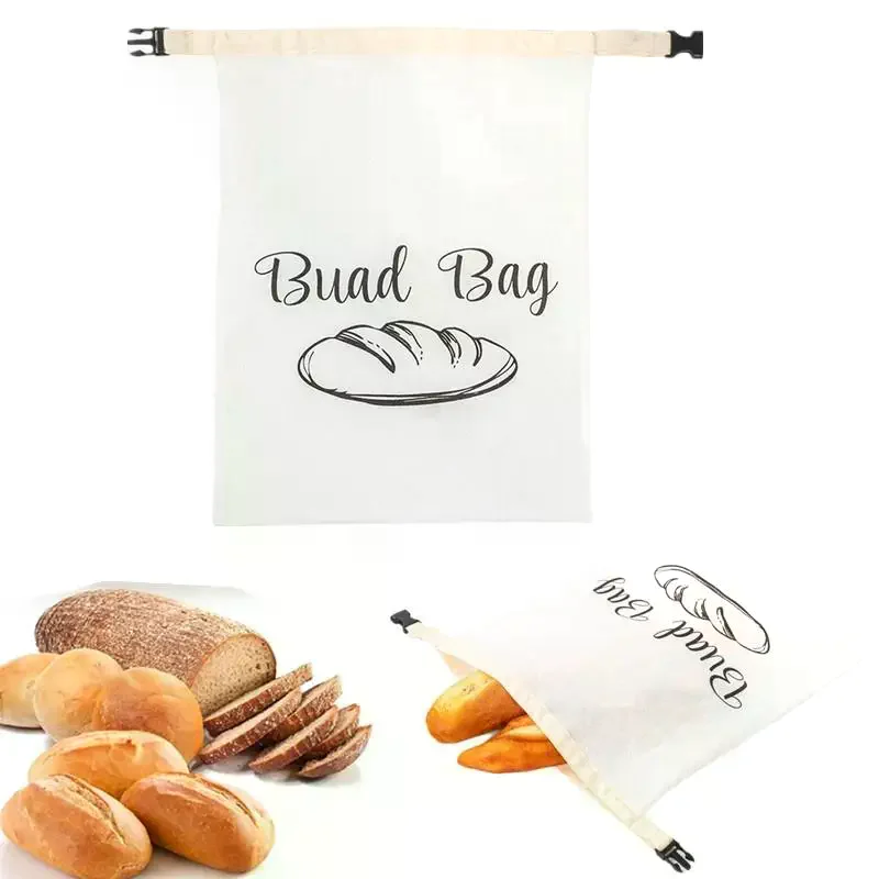 Beeswax Bread Bag With Snap Buckle Dough Preservation Pouch Reusable Bakery Bread Storage Bags For Kitchen Freezer Dining Room