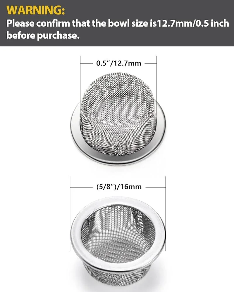 10pcs 0.5 Inch Premium Diameter Stainless Steel Filter Screens