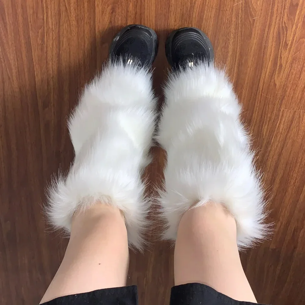 Women Faux Fur Leg Warmers Women Fall Leggings Jk Boots Stocking Girls Lolita Punk Boot Cover Harajuku Fur Foot Warming Cover