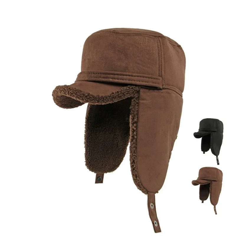 Winter Polyester Solid Warm Thick Windproof Jacket Hat Outdoor Lei Feng Hat for Men and Women 09