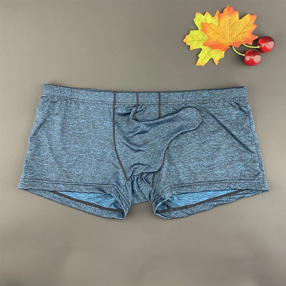 Men Long Sleeve Boxers Bulge Pouch Elephant Nose Underwear Male Enhance Erotic Underpants Breathable Cozy Shorts Fast Shipping