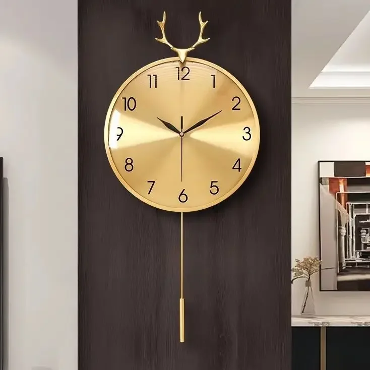 Wall clock living room new 2023 creative clock home wall quartz clock wall mute
