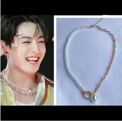 2022 Hallyu New PTD TO DANCE Concert Tian Jungkook Pearl Necklace Simple Fashion Celebrity Jewelry Accessories Gift