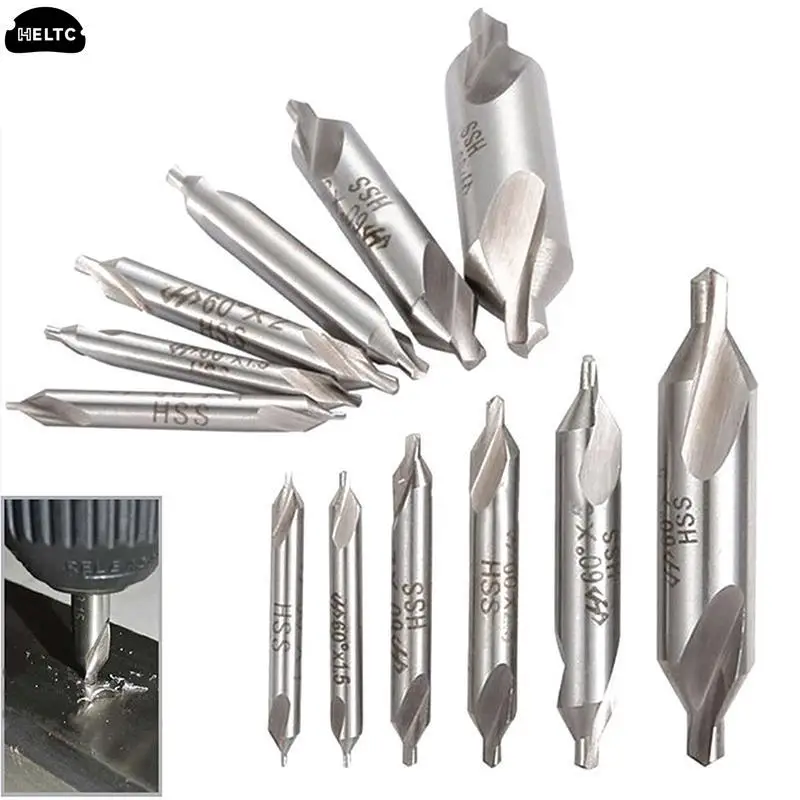 6pcs Double 5 / 3 / 2.5 / 2 / 1.5 / 1mm Combined HSS Combined Center Drill Countersink Bit Lathe Mill Tackle Tool Set Hand Tools