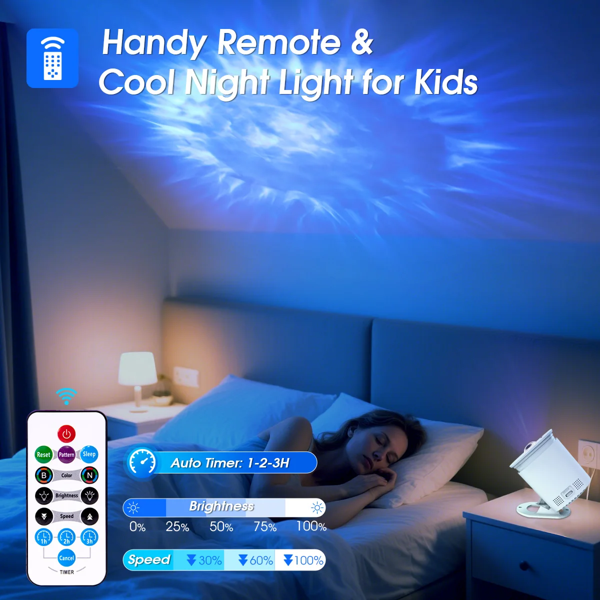 Mexllex Sunset Galaxy Projector with Remote Control, Adjustable Color, Brightness and Speed, Timer Night Light for Bedroom Party