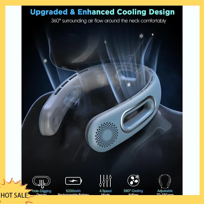 

A66Z Neck Fan, Hands Free Bladeless Neck Fans Portable Rechargeable, 360° Cooling Neck Fan, For Travel, Outdoor