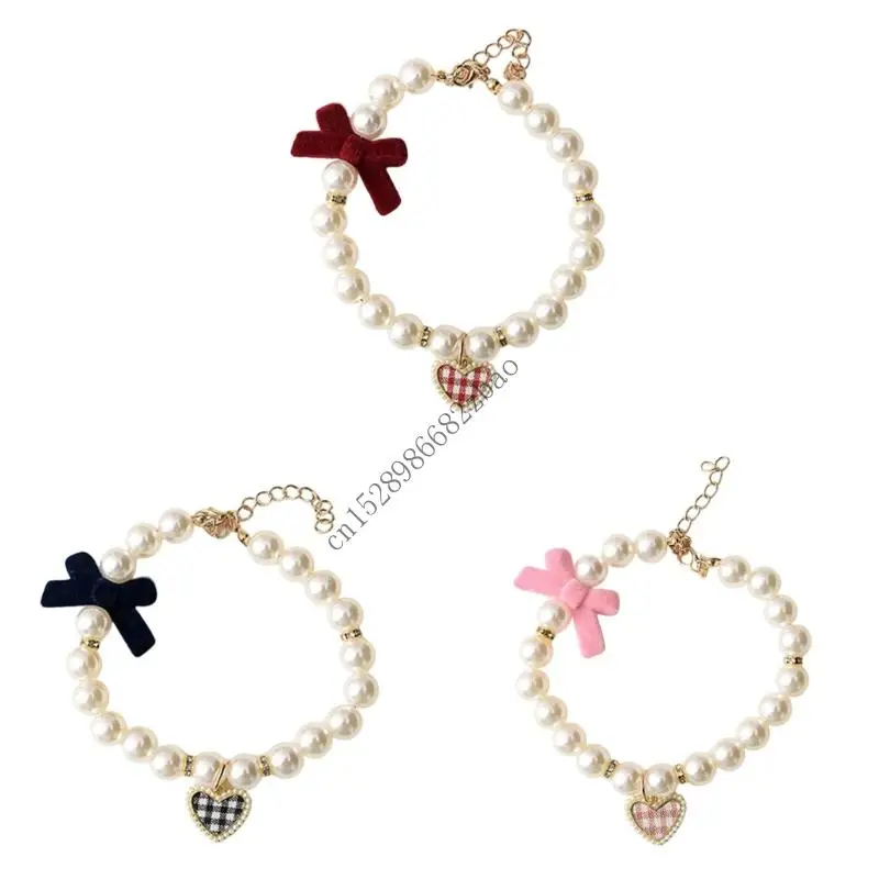

H7EA Festives Holiday Cats Necklace New Years Pendants Pet Make Up Collar