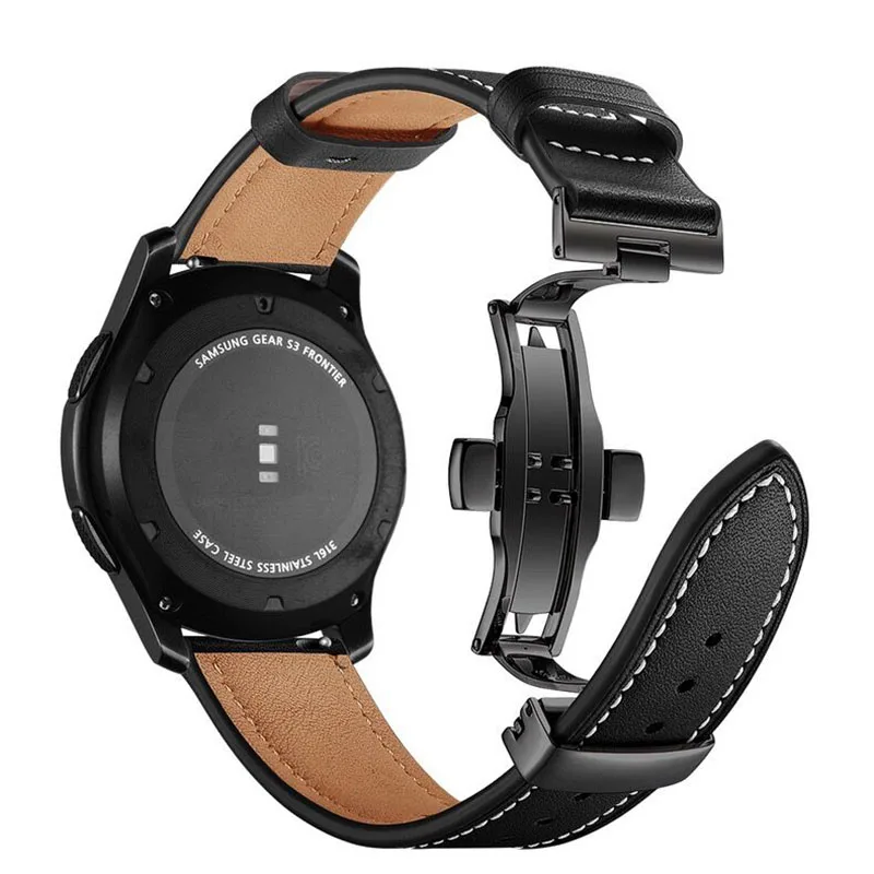 20mm 22mm Leather Band For Samsung Galaxy watch 7 6 Classic/5 pro/Active 2/3/42mm/46mm 44mm bracelet Huawei GT/2/4/3 Pro strap