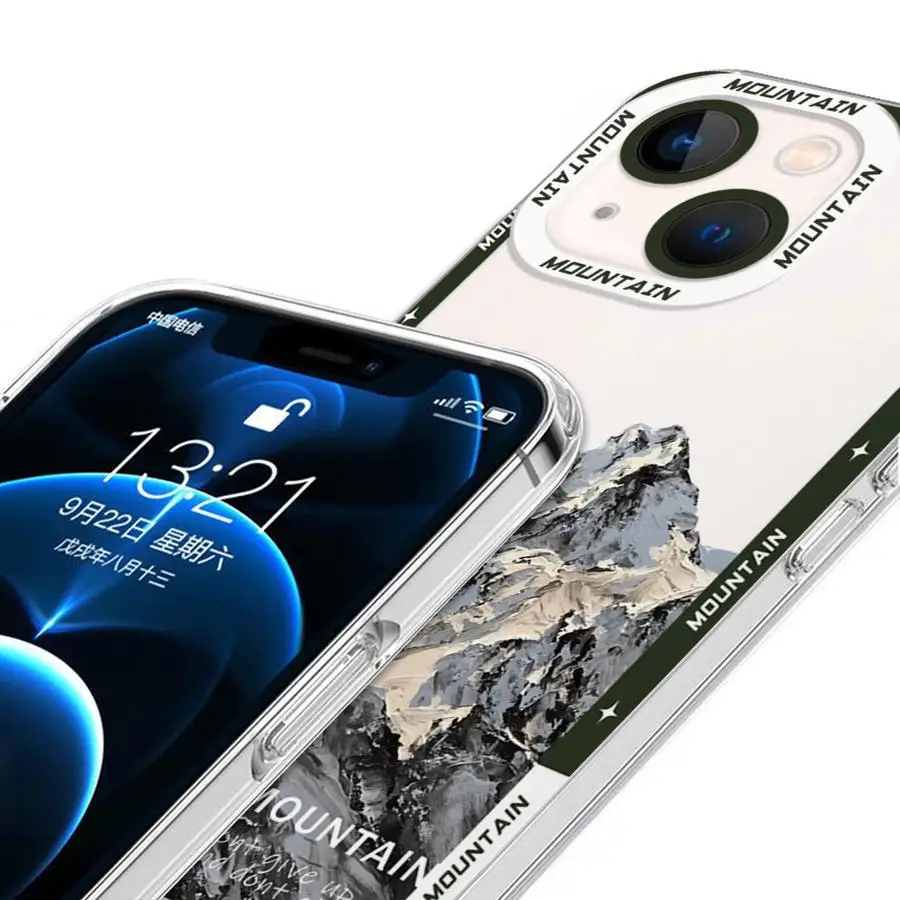 Матовый чехол Snow Mountain для Apple iPhone 15 16 Pro XS Max 13 14 Plus XR SE 7 8 12 11 Pro plus