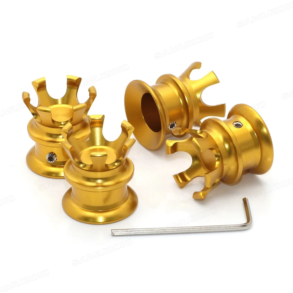 4Pcs Golden Motorcycle Spark Plug Crown Screw Nut Head Bolt Cap Engine Topper Cover For Harley Softail Dyna Sportster 883 1200