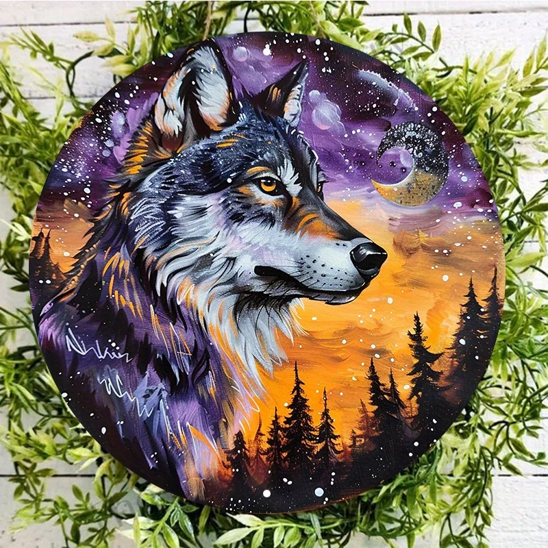 Beautiful Wolf Art Aluminum Sign, UV and Scratch Resistant, Easy-Hang, Outdoor and Indoor Decoration, Wall Art, Home Decor