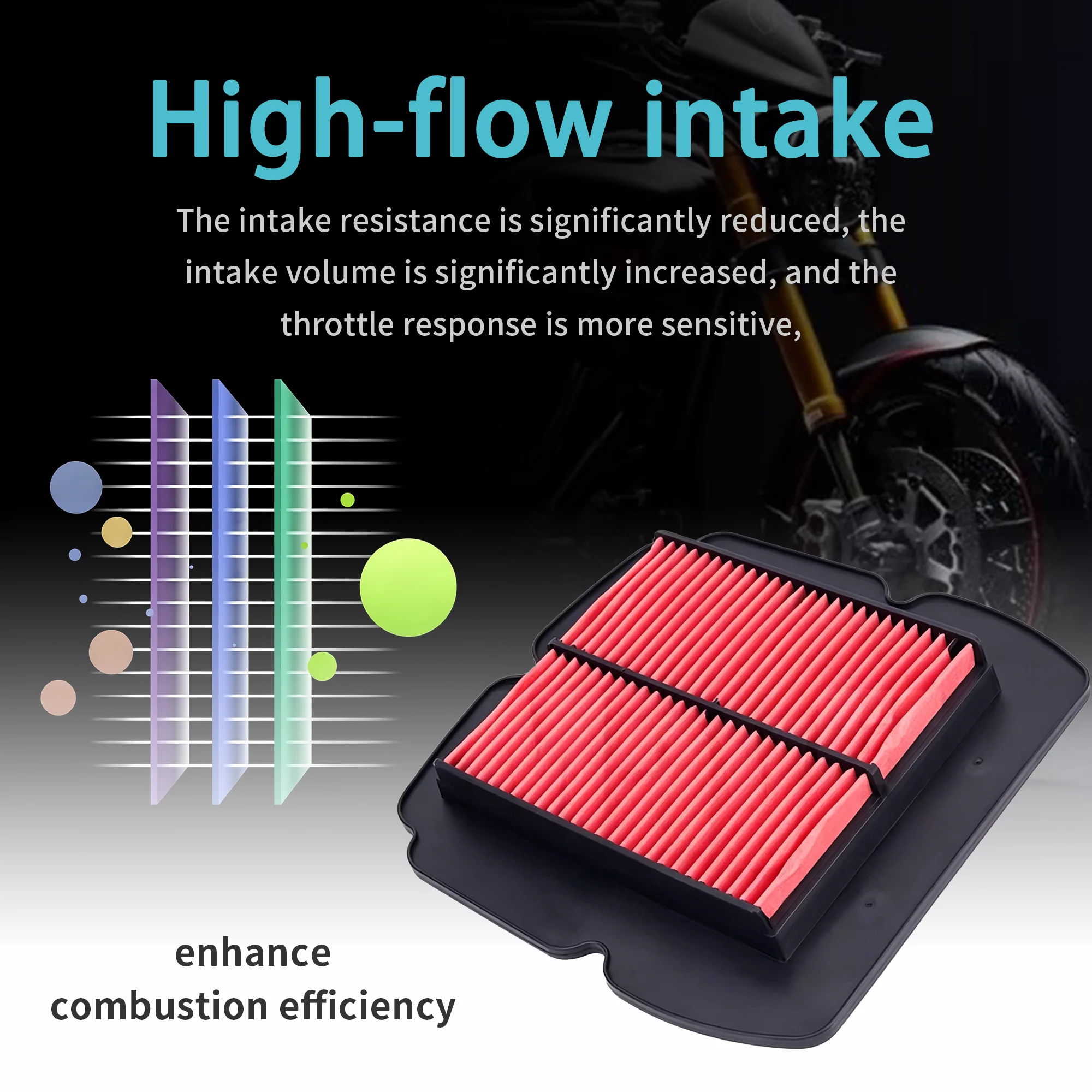 Fit for SV650 SV1000 SV650S  2003 - 2016 SV1000S SV 650 SV 1000 2004 2005 2006 07 08 09 10 Motorcycle Air Filter Cleaner Intake