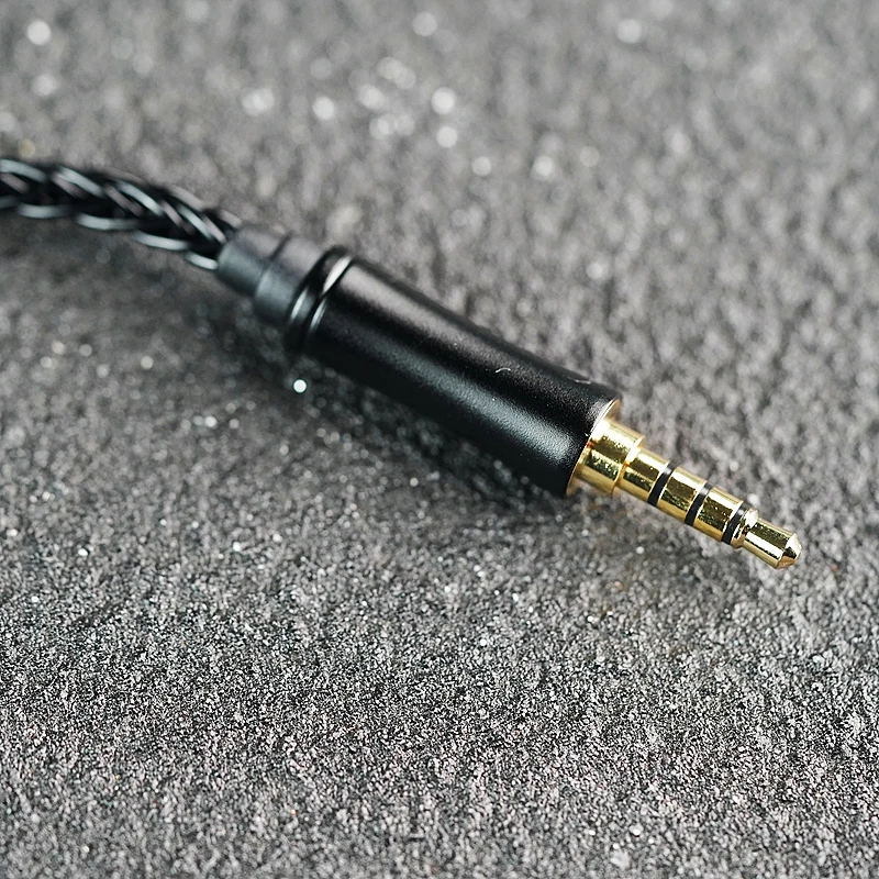 XINHS 8 strands black headphone upgrade cable with microphone