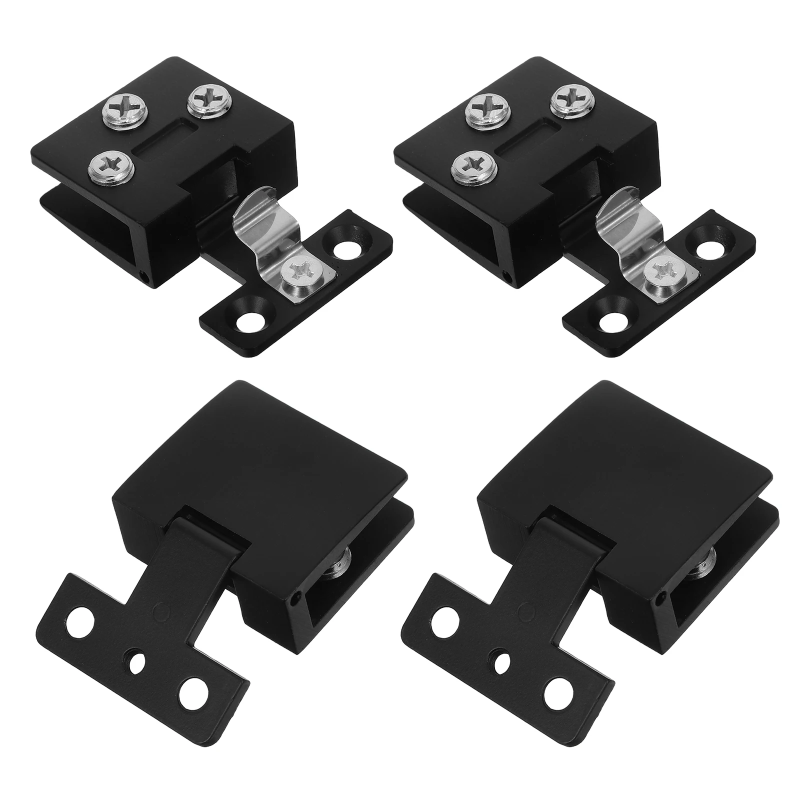 

4pcs Glass Door Hinges No Drilling Stainless Steel Cabinet Hinges 3-8Mm Tempered Glass Easy Install Wine Cabinet Display Case