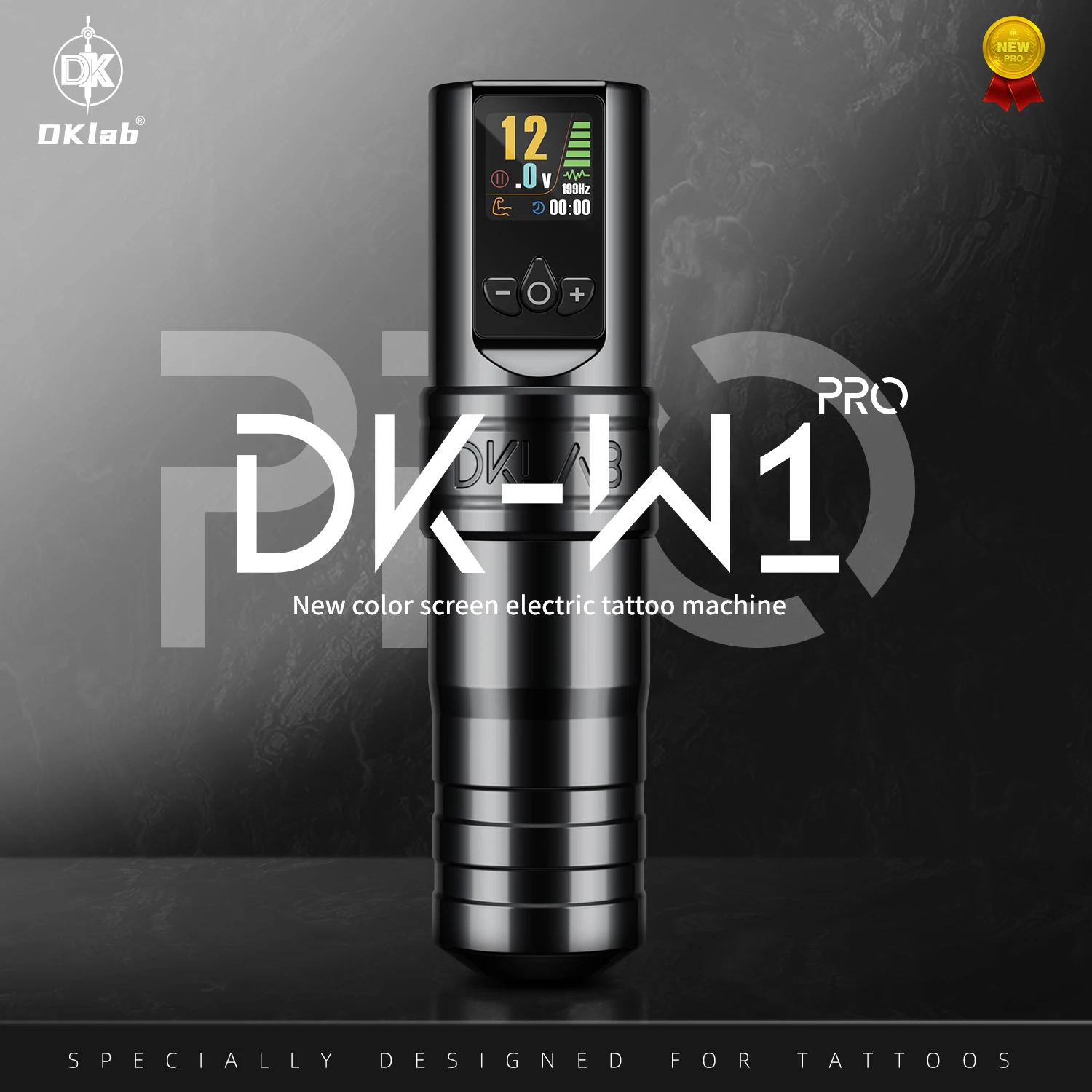 DKLAB New DK-W1 Pro Wireless Tattoo Gun Pen Kit Cartridge Tattoo Machine with 2400 mAh Battery Power Supply for Artists