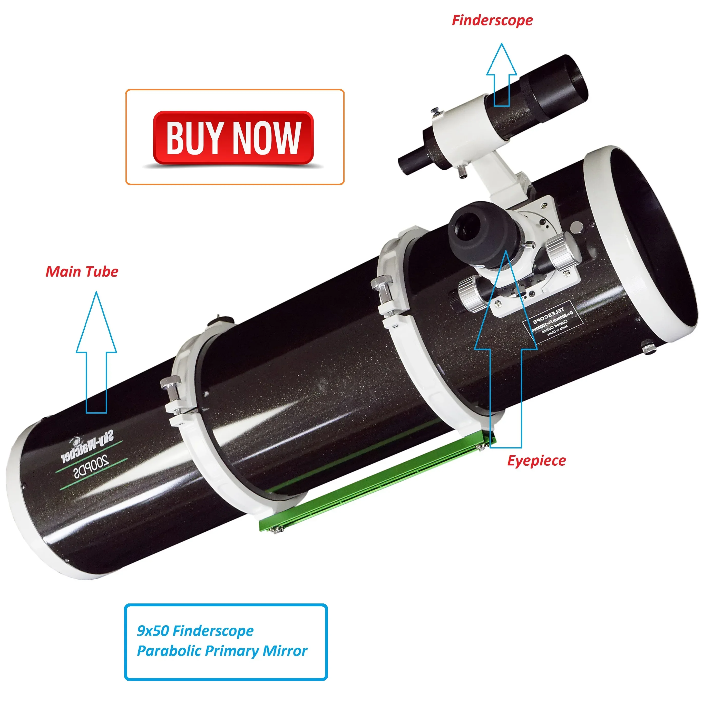 Sky-Watcher EXPLORER 200PDS 200MM (8") F/5 PARABOLIC DUAL-VELOCIDADE NEWTONIAN Refletor OTA Espelho primário