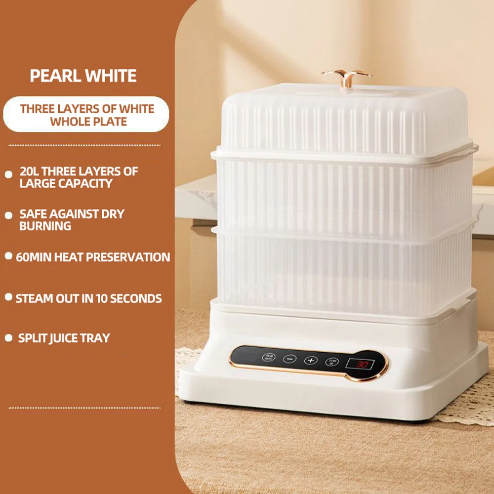 

Electric Steamer Multifunctional Household Three-layer Steamer Fully Automatic Breakfast Machine Vaporera Electrica