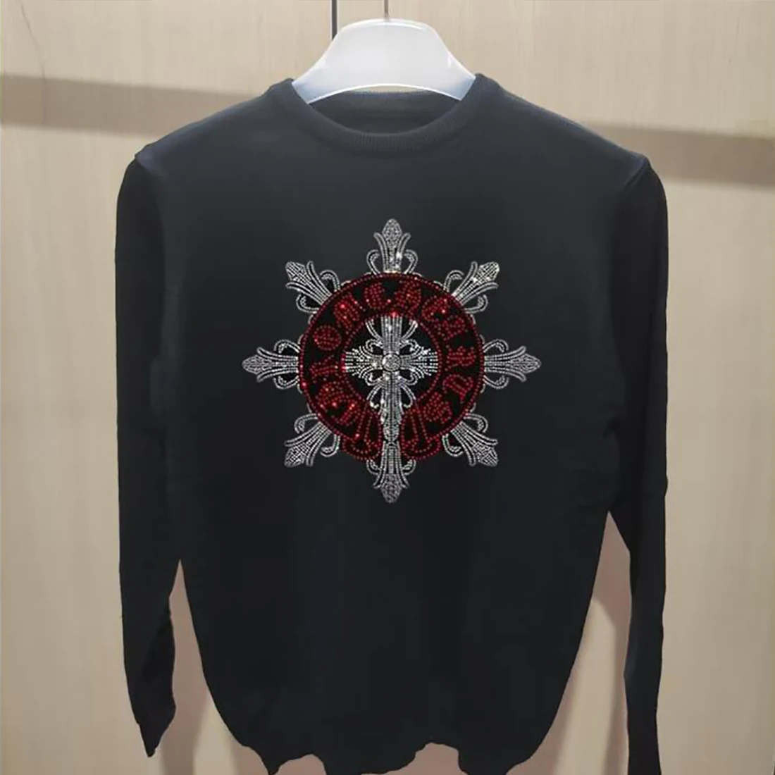 Men\'s Sweater Winter New Trendy Brand Skull Rhinestone Design Woolen Pullover Plus Size Streetwear  Hip-hop Tops Causal Clothing