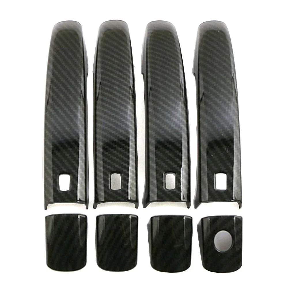 For Audi Q3 Q5 A4 B8 2009 2015 Accessories Car Exterior Chrome Refit Carbon Door Handle Cover Trim Garnish Sticker Anti Scratch