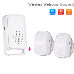 Wireless Welcome Doorbell Home Shop Store Hotel PIR Motion Sensor Infrared Detector Induction Alarm Door Bell Entry Alert System