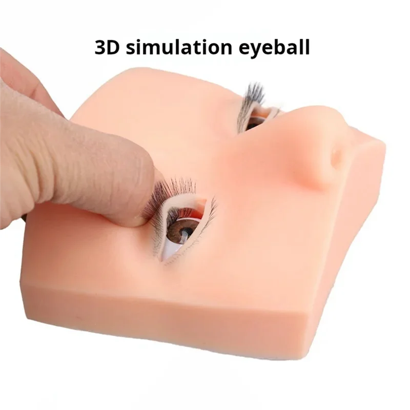 ABZA-New Real 4 Layers Mannequin Head For Eyelash Extension Practice Silicone Doll Head With Open Eye Eyelash