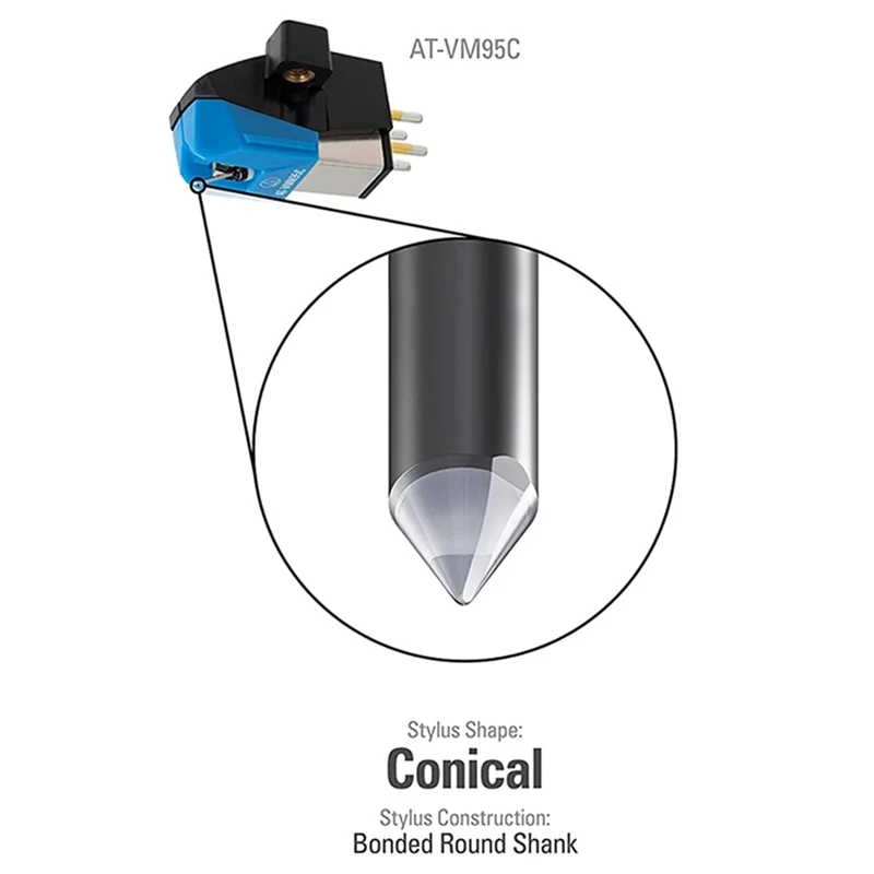 Imagem -06 - Turntable Cartucho Stylus Substituição para Audio Technica At-vmn95c lp Vinyl Fonógrafo Record Player Peças