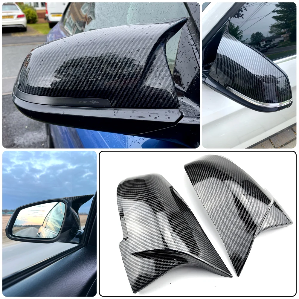 For BMW 1 2 3 4 Series F20 F30 F31 F32 F36 2012 - UP 320i 328i 330d 335i M3 M4 Look Replacement style Carbon Fiber Mirror Cover