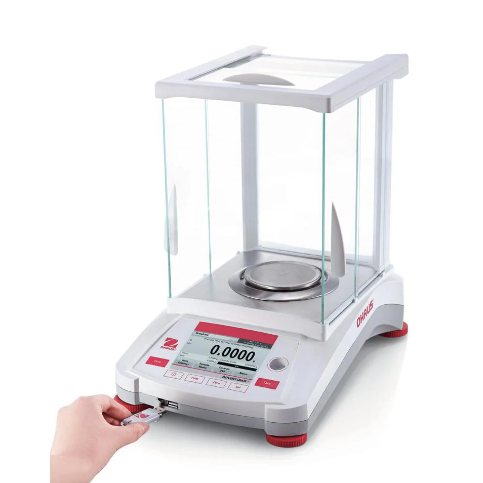 Balança analítica OHAUS AX224ZH |   0,1mg/220g |   Precisão industrial/laboratório 1/10,000 O painel está em chinês.