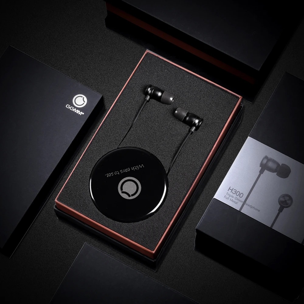 Ggmm h300 fone de ouvido dinâmico híbrido de driver triplo + armadura balanceada mini fone de ouvido hifi áudio de alta resolução com som de alcance completo