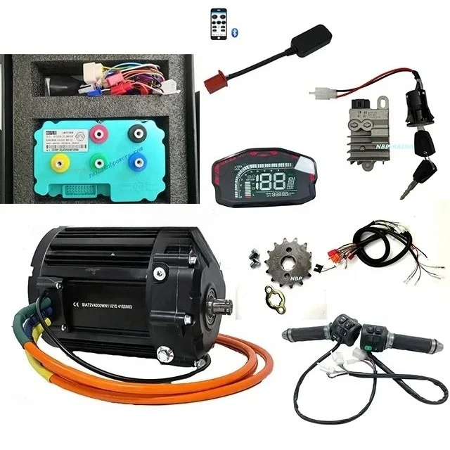 Powerful QS 138 4000W V3 Mid Drive Motor 7500W Max Continuous with 72V BLDC Fardriver Controller ND72680 for Electric Bike ATV