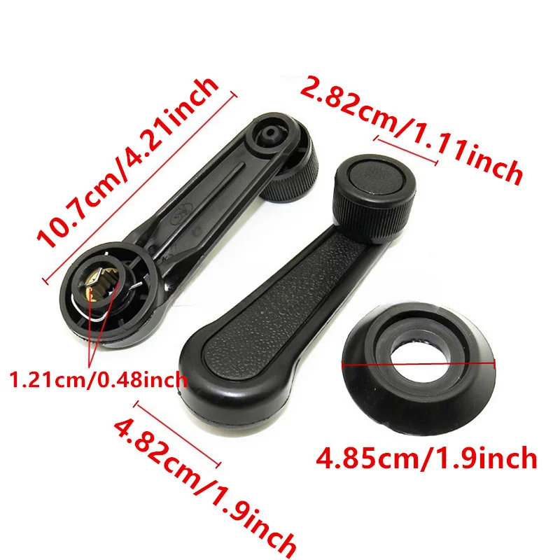 2pcs Car Window Winding Handles Crank Door Lever Handle Window Connect Winder Handle Replaces Auto Interior Accessories