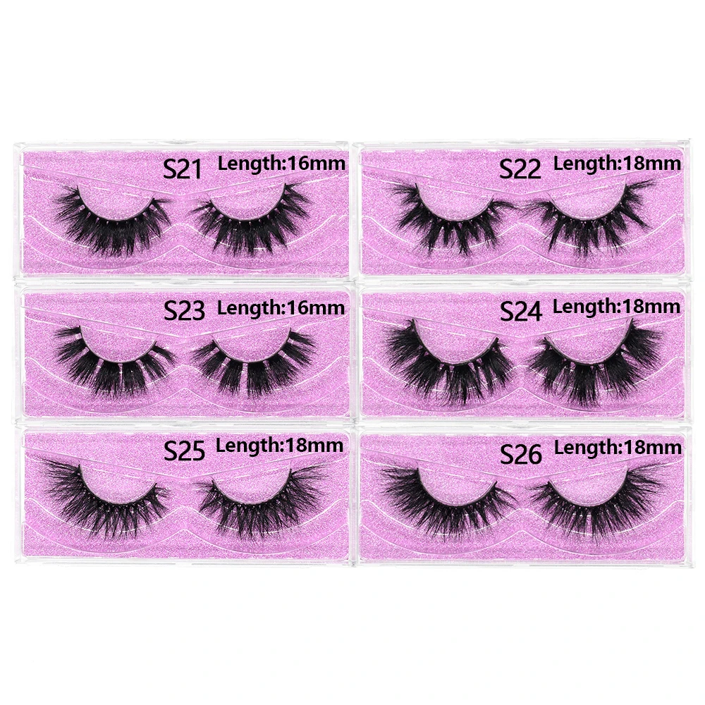 Großhandel Nerzwimpern 3D Flauschige Wispy 12mm-20mm Wimpern Natürliche Weiche Flauschige Falsche Wimpern 500 Stile Verfügbar – Detail 21