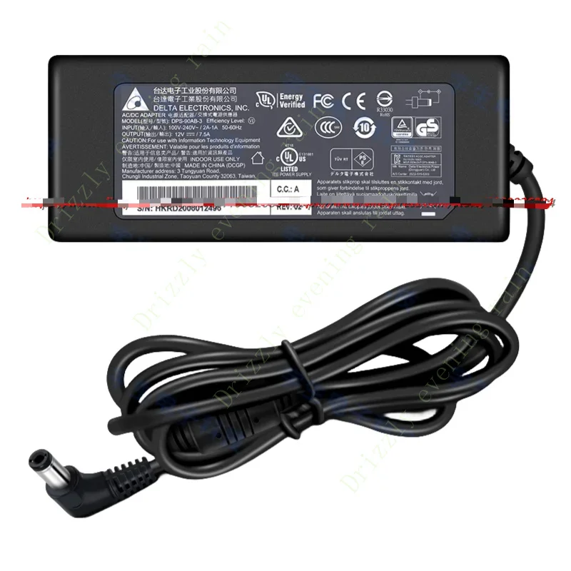 Genuine DELTA ELECTRONICS DPS-90FB A DPS-90AB-3 AC/DC  Adapter 12V 7.5A 90W Power Charger FOR Qnap TS-451 NAS DPS-90FB Original