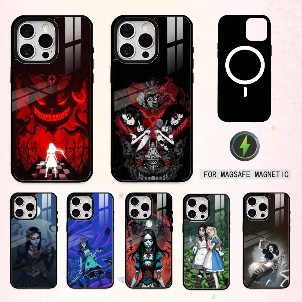 

Alice Madness R-Returns Phone Case For iPhone17,16,15,14,13,12,11 Plus,Pro Max Magnetic For Magsafe Wireless Charging