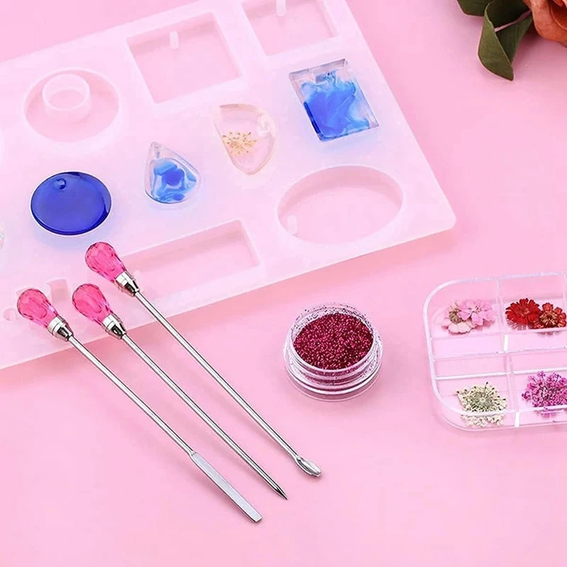 PWS 11 Pcs Resin Mold Tools Set Stirring Needle Spoon Tool Tweezers Precision Kit