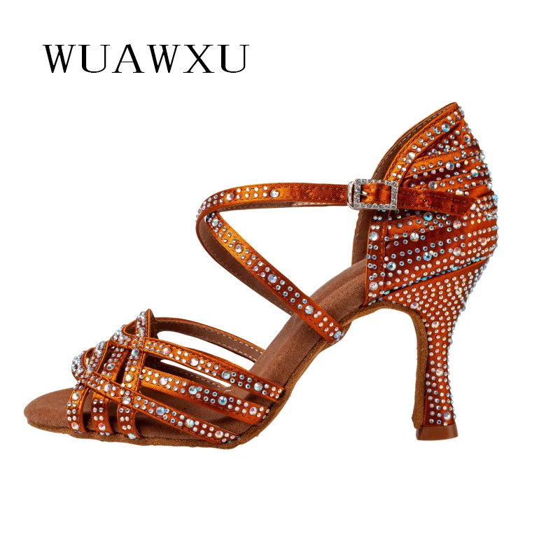 NATASHA Latin dance shoes Black dance shoes Professional dance shoes Rhinestone Latin dance shoes Women's adult dance shoes High