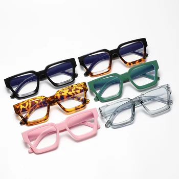 New Transparent Computer Glasses Frame Women Men Anti Blue Light Square Eyewear Blocking Glasses Optical Spectacle Eyeglass 
