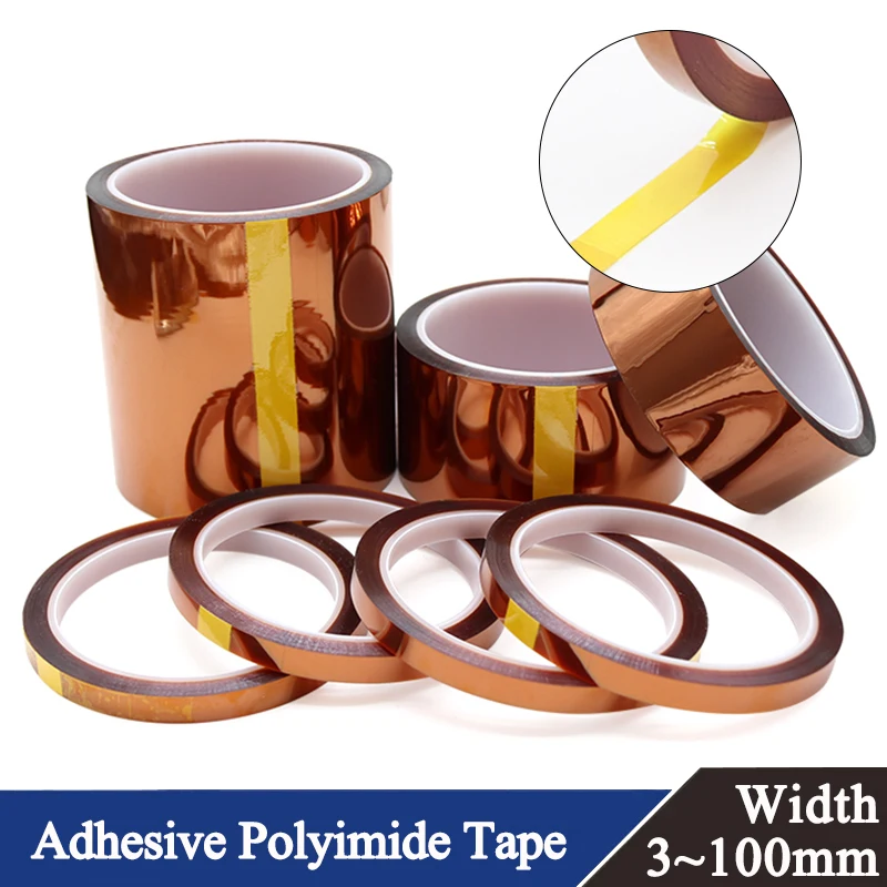 

High Temperature 33M/Roll Polyimide Adhesive Tape Heat Resistant Electronic Insulation for BGA PCB 3D Printing Board Protection