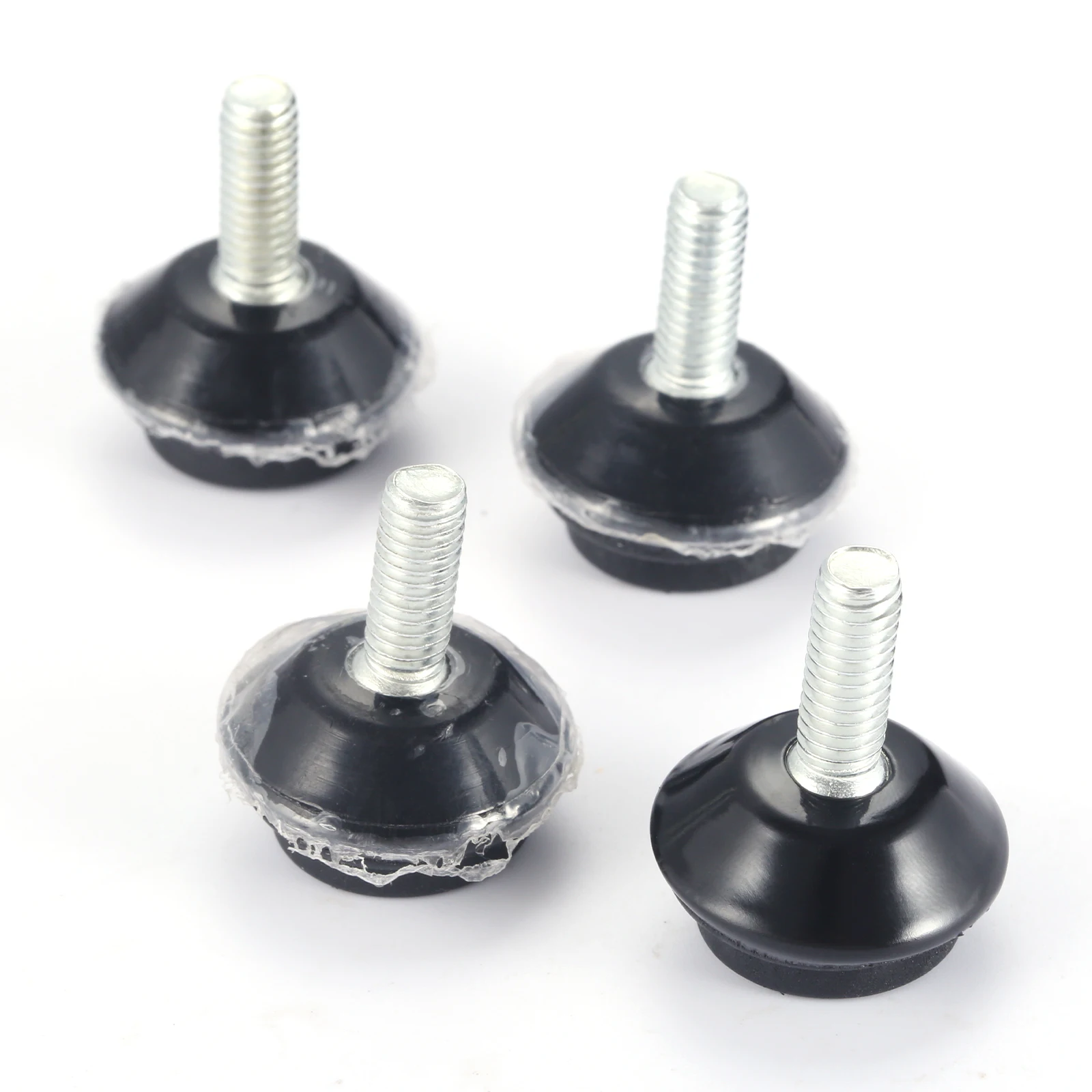 4pcs Adjustable Furniture Levelers Feet Metal Leg M6*15mm Thread Screw Black/Silver/Gold for Cabinet Table Chair Machine Base image 4