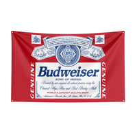 3X5 Budweiser Flag Polyester Printed Wine Banner For Decor